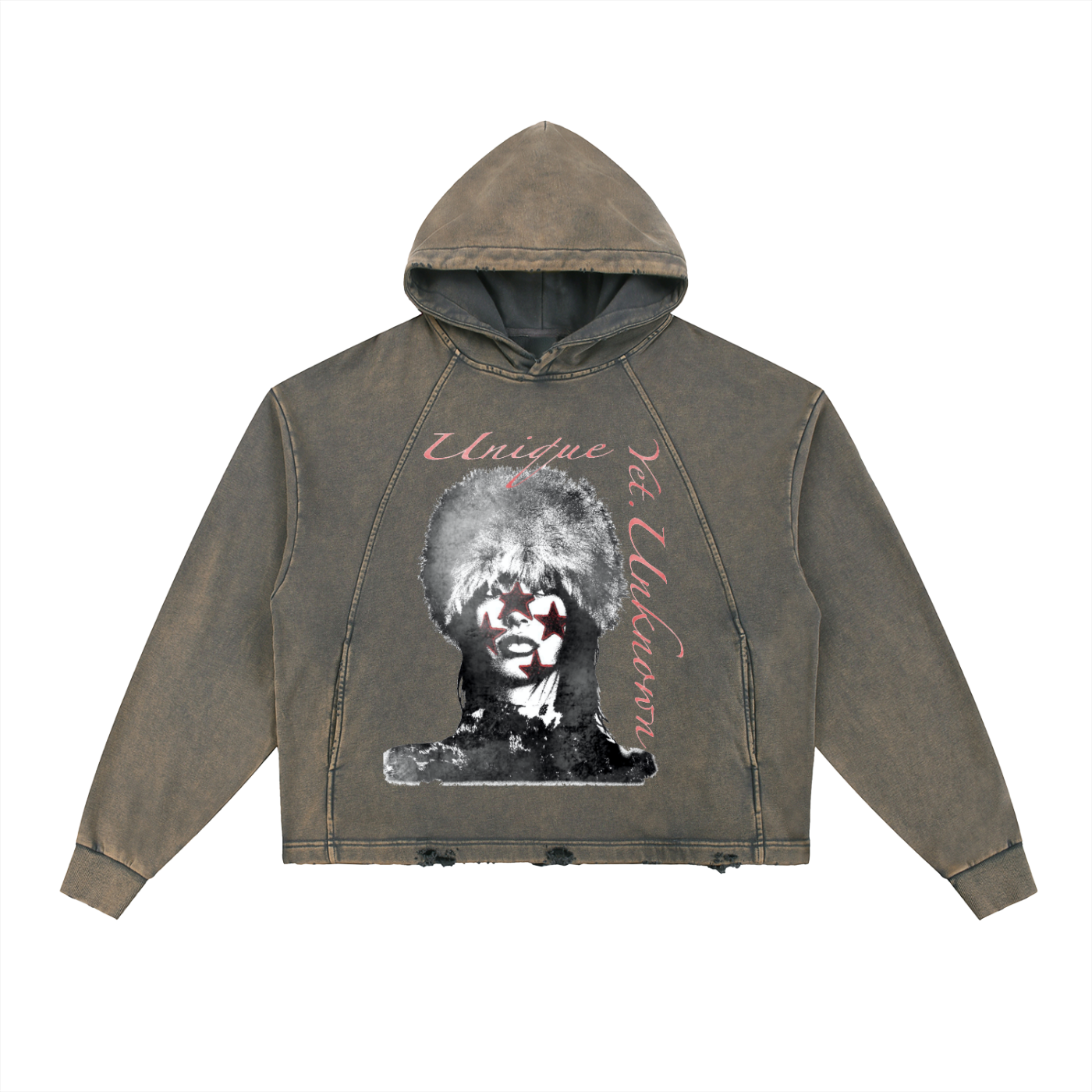 UYU Vintage Washed Frayed Hoodie