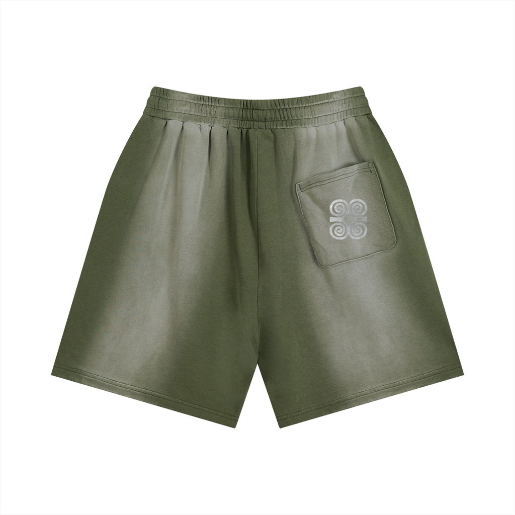 Unknwn Strength Sun Fade Distressed Shorts
