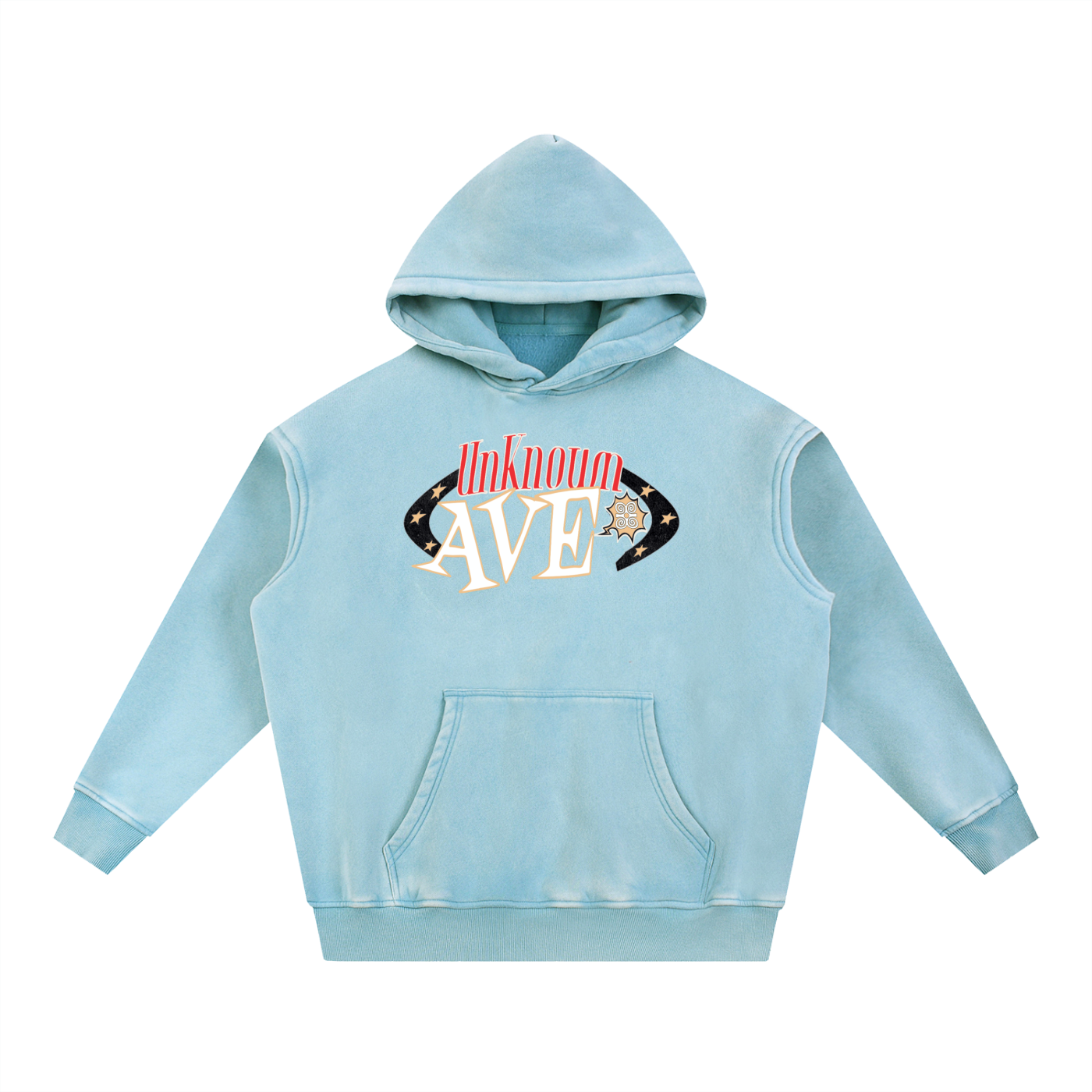 Unknwn Snow Wash Fleece Oversize Hoodie