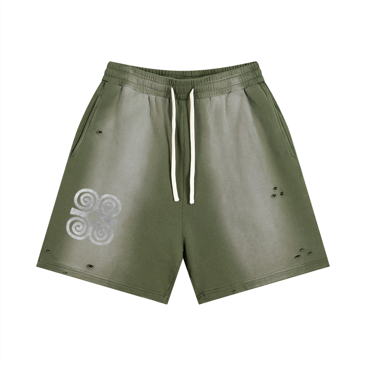 Unknwn Strength Sun Fade Distressed Shorts
