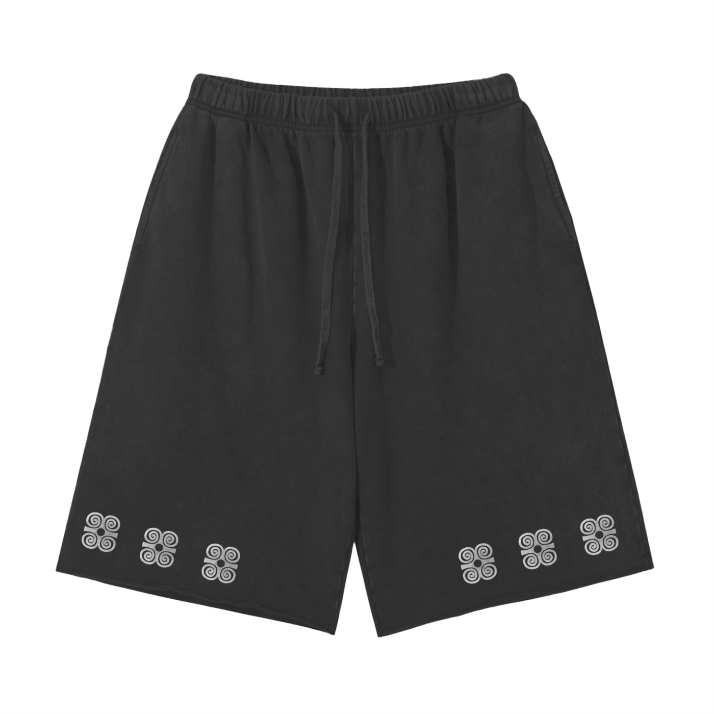Snow Washed Raw Hem Shorts